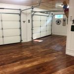 Concrete wood garage floor